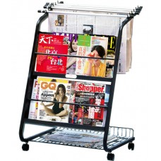 Magazine Rack w/6set Newspaper Rack