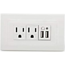 Wall Embedded USB Outlet with US AC Plug
