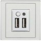 Wall Embedded USB Outlet with EU Frame